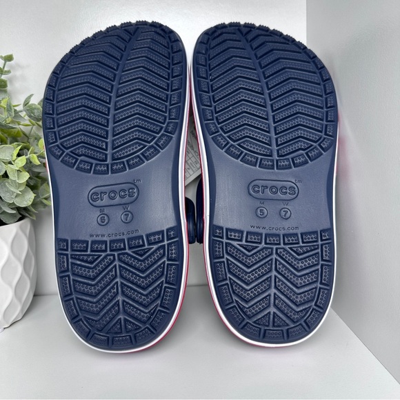 Crocs Women’s Bayaband Blue and Red  Rubber Slip On Clogs Size C7 - Picture 7 of 8